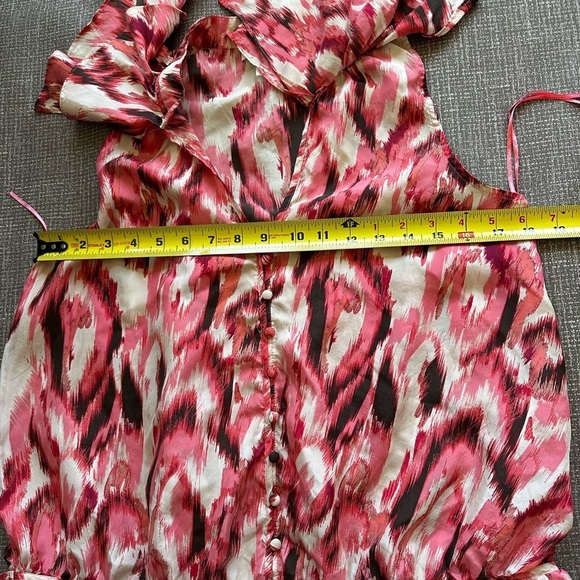 Ann Taylor Loft Sleeveless 100% Silk Blouse pink and white size Medium - Picture 8 of 8